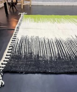 Black And Green Striped Rug