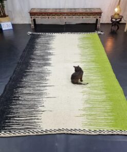 Black And Green Striped Rug