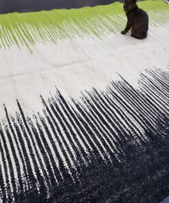 Black And Green Striped Rug