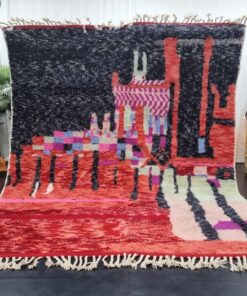 Faded Red and Black Rug