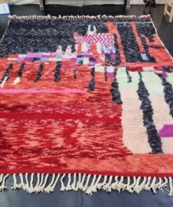 Faded Red and Black Rug