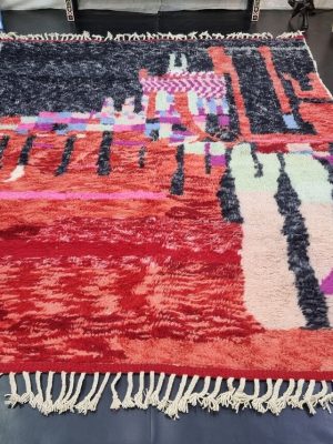 Faded Red and Black Rug