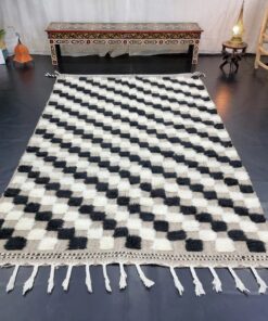 White and Pale Brown Rug