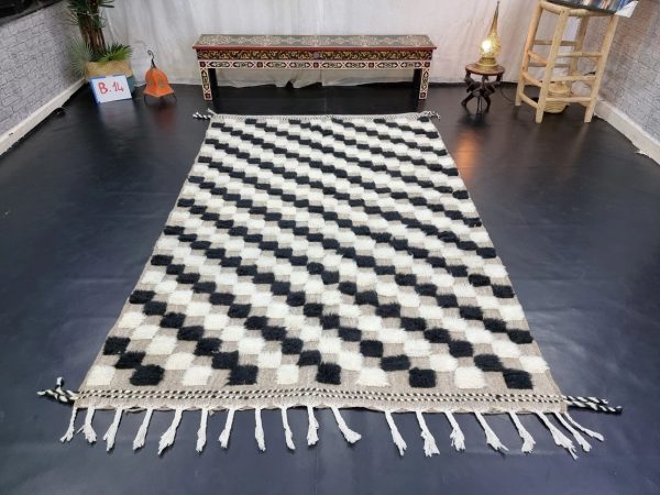 White and Pale Brown Rug