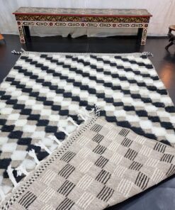 White and Pale Brown Rug