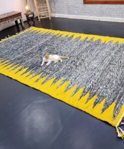Black and Yellow Geometric Rug