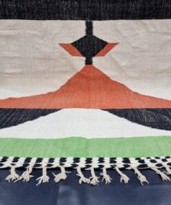 Black and Orange Abstract Rug