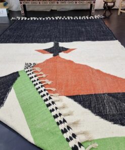 Black and Orange Abstract Rug