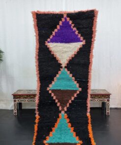 Black And Sea Blue Vintage Rug