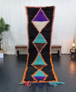 Black And Sea Blue Vintage Rug