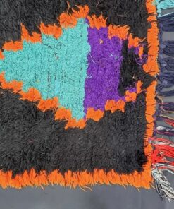 Black And Sea Blue Vintage Rug