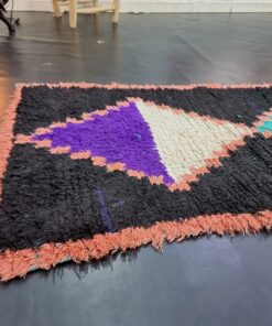 Black And Sea Blue Vintage Rug