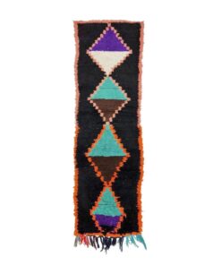 Black And Sea Blue Vintage Rug