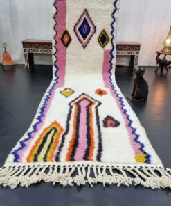 Geometric White Wool Carpet