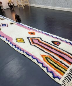 Geometric White Wool Carpet