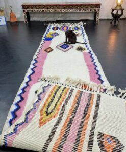 Geometric White Wool Carpet