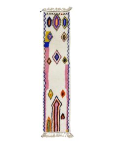 Geometric White Wool Carpet