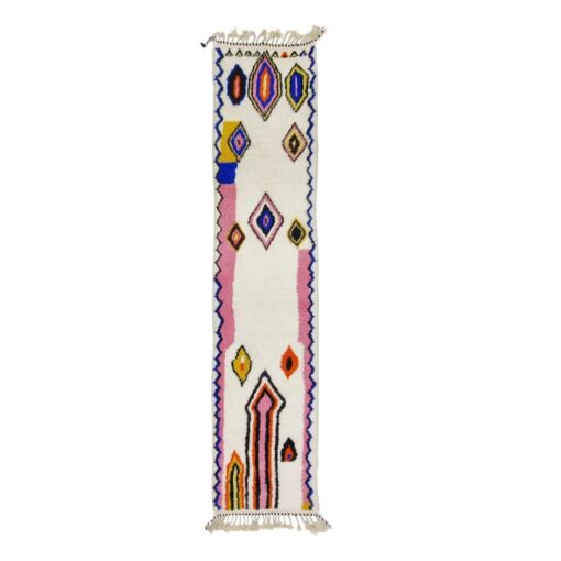 Geometric White Wool Carpet