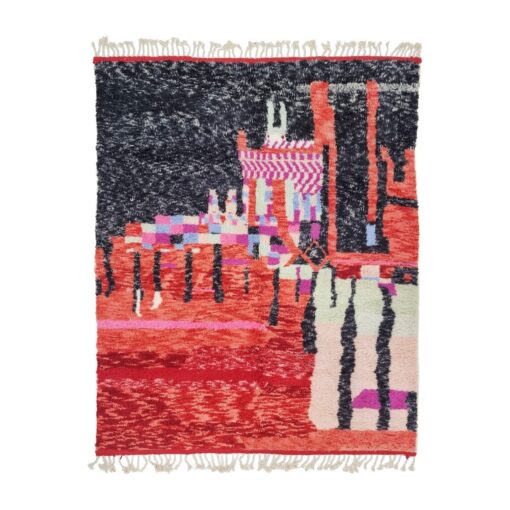 Faded Red and Black Rug