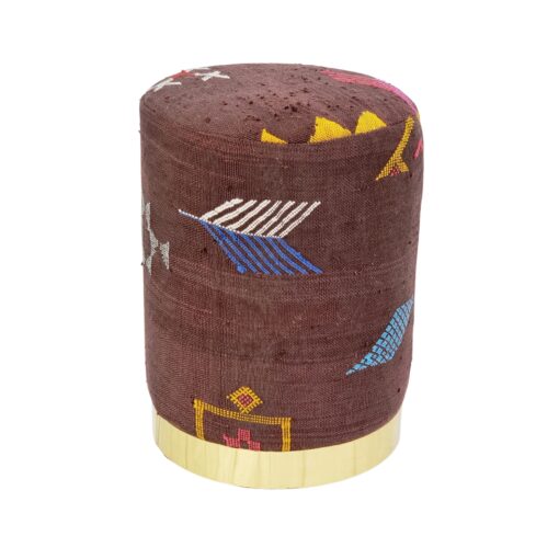 Brown Metal Pouf