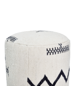 White Pouf Metal Base- 17