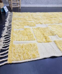 Yellow and White Checkered Rug