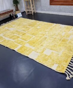 Yellow and White Checkered Rug