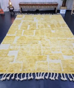 Yellow and White Checkered Rug