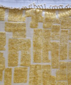 Yellow and White Checkered Rug