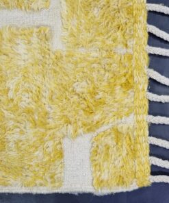 Yellow and White Checkered Rug