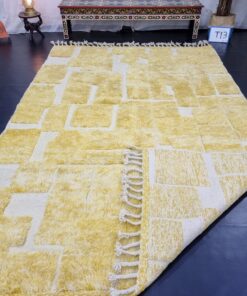 Yellow and White Checkered Rug