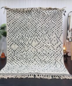 White and Black Dotted Rug