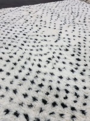 White and Black Dotted Rug