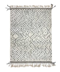 White and Black Dotted Rug