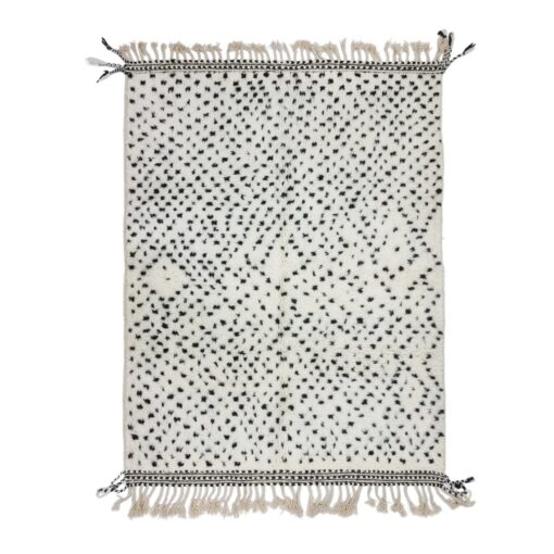 White and Black Dotted Rug