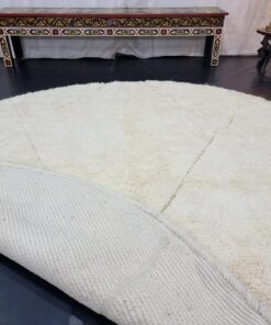 White Rounded Rug