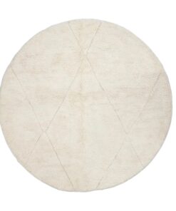 White Rounded Rug