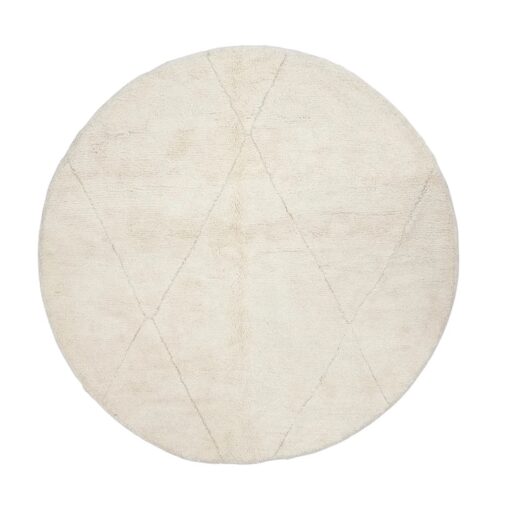 White Rounded Rug