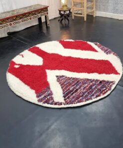 Burgundy and White Rug