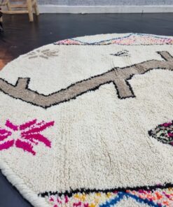 Abstract Brown and White Rug