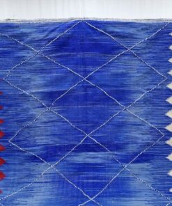 Blue and Red Geometric Rug