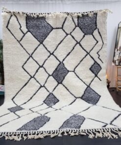 Alternative view of ALISHBA - Black And White - Beni Ourain Rug 7x10