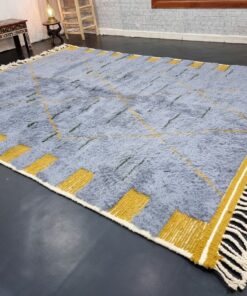Gray and Gold Soft Rug