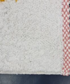 Blue And Peach Wool Rug