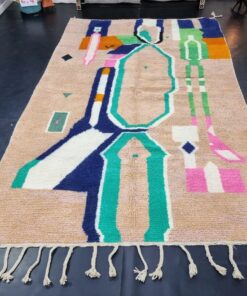 Salmon and Turquoise Rug