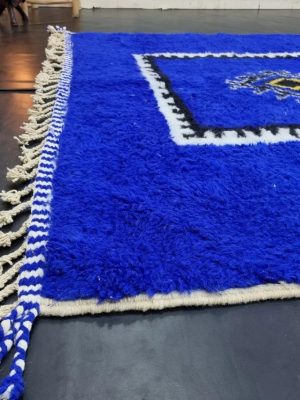 Bright Blue and Black Rug