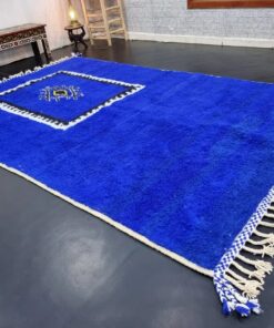 Bright Blue and Black Rug