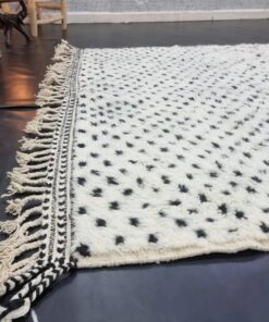 White and Black Dotted Rug