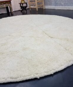 White Rounded Rug