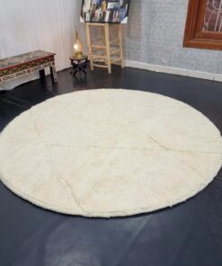 White Rounded Rug